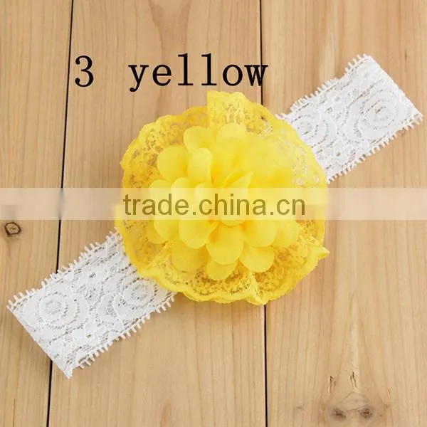 knit newborn flower lace cheap price girls knitted headband