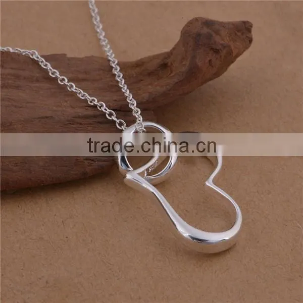 heart model 925 sterling silver jewelry wholesale necklace