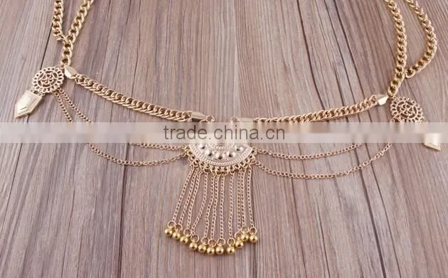2016 Bohemian Styke Vintage Exaggerate Tassels Sexy Bikini Waist Belly Body Chian