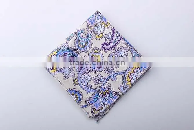 Paisley Pattern Pocket Square,100% Cotton Pocket Square