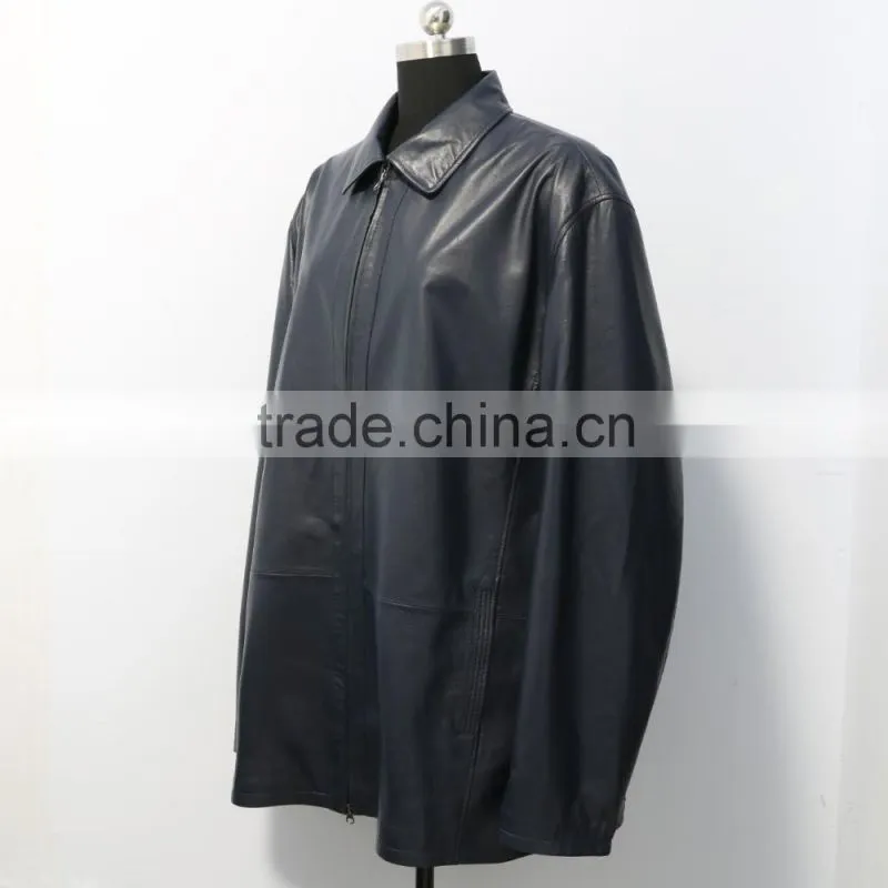 wholesale sheep leather long coat for men/men's sheep leather coat
