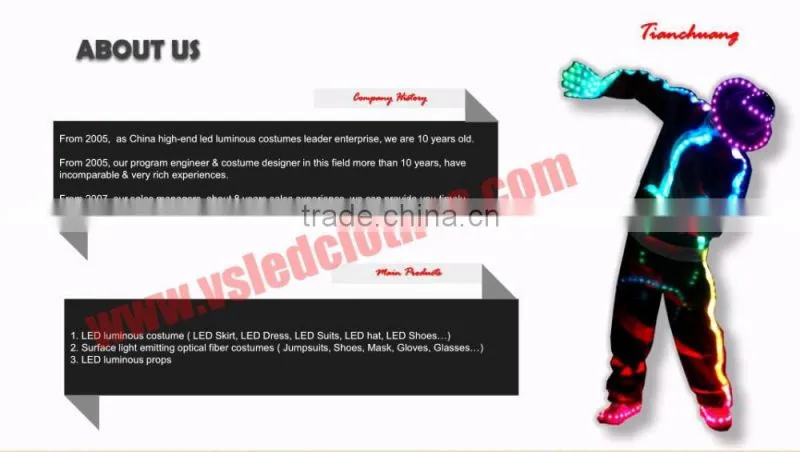 stilt walker performer on jumping stilts with LED costume, LED stilt costume
