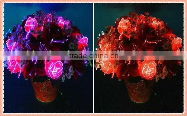 Fiber Optic Silk Flowers / Artificial Flowers with LED Lights / Rose