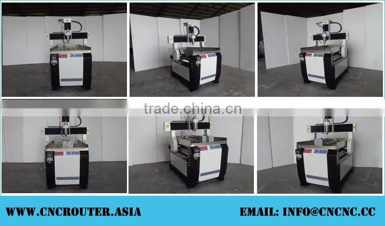 DSP Control Small CNC Router Metal 6090 With 2200W Spindle Stainless Steel Water Slot Rotary Axis X(600MM)*Y(900MM)*Z(150MM)
