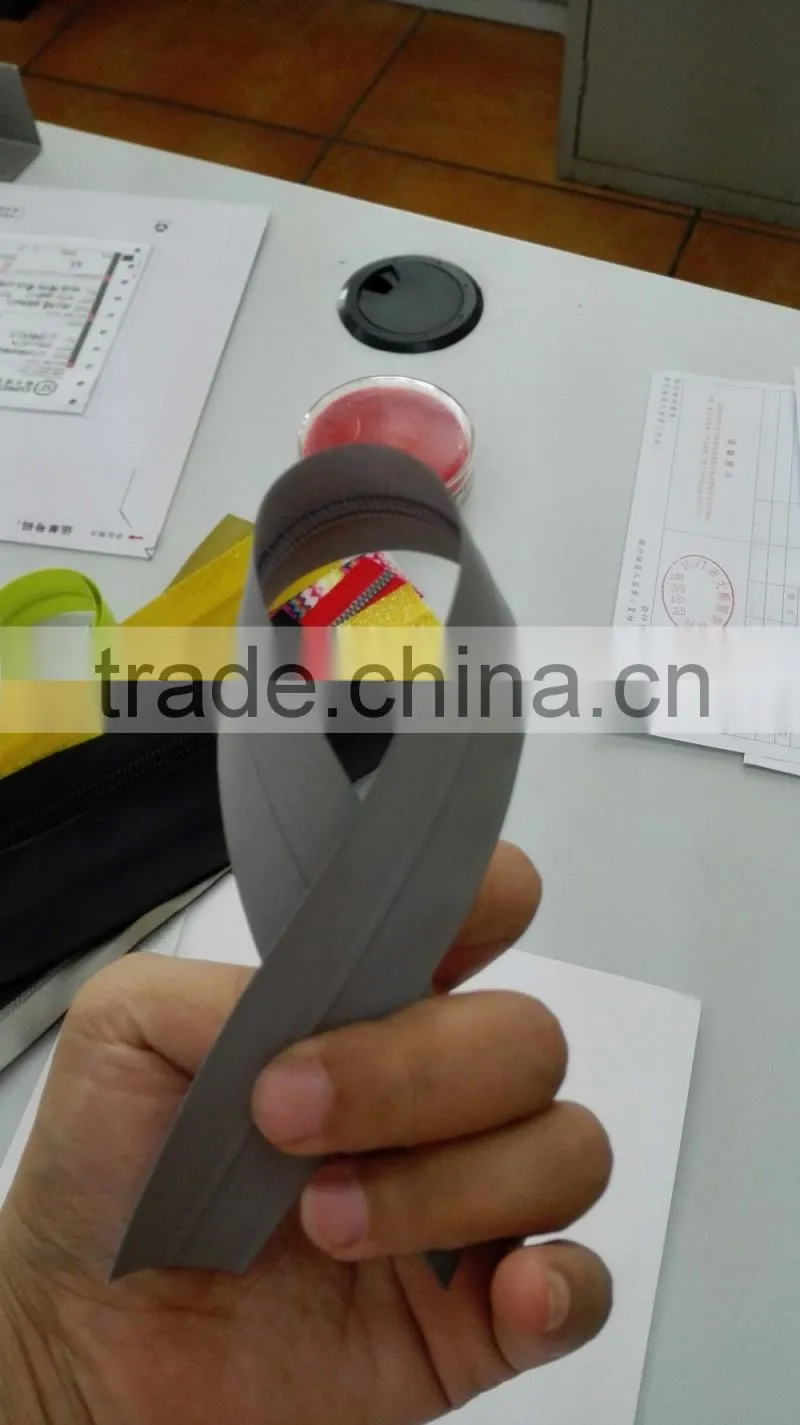 2015 5# size custom gray color waterproof zipper use for plastic waterproof zipper bag