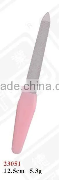 white plastic handle nail file