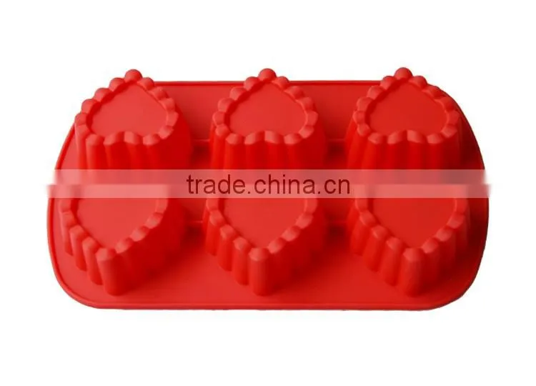 Silicone Hearts Baking Cake Chocolate Soap Ice Mold Mould Pan 6-Cav