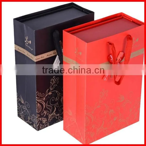 2014 wholesale black luxury folding Book Shape packaging customize gift Box