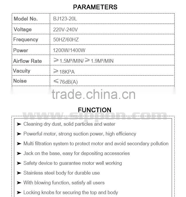 Industrial wet and dry Vacuum Cleaner BJ122-50L