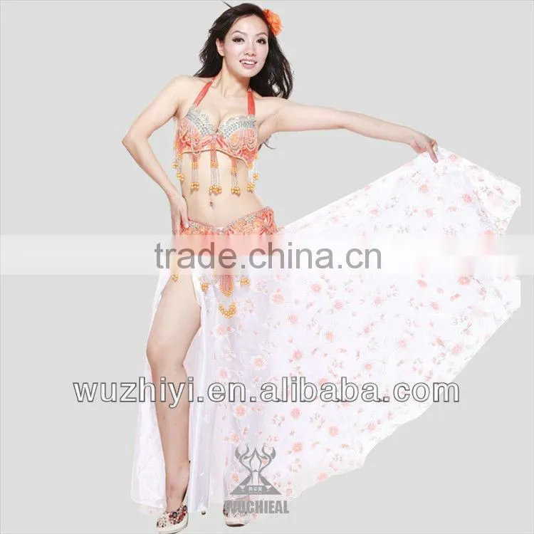 Wuchieal Cheap Belly Dancing Side-Opening Skirt with Stamping and Printing