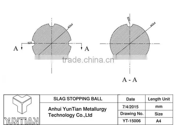 High density chromite base pressing slag ball