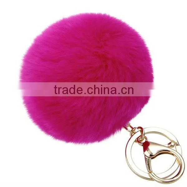 10cm rabbit fur ball keychain