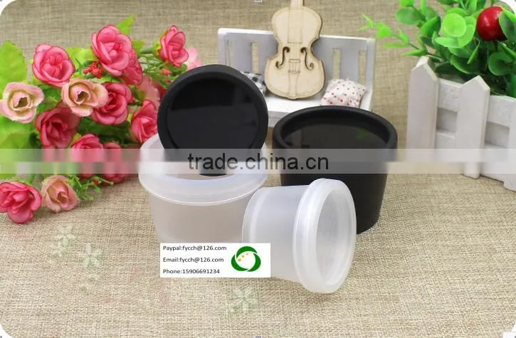 50g White Plastic PP Mask Scrub Mask beauty mask straight barrel cups frosted jar and lid cap