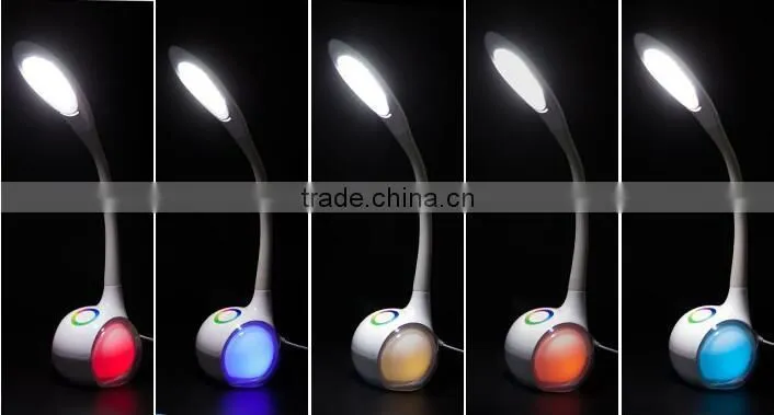 2016 hot sale rechargeable color sensor touch led desk light