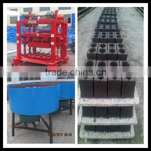Manual Concrete Block Moulding Machine QT4-40, QTJ4-40 from Huarun Tianyuan factory