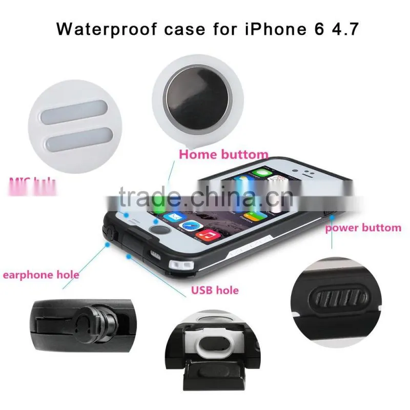 manufacture waterproof case cover for iphone6 plus mult-function