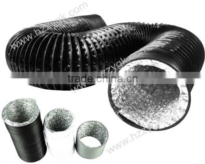 Fire Resistant Insulated Aluminum Foil Flexible Air Ventilation Duct / Flexible Heat Resistant Duct Hose