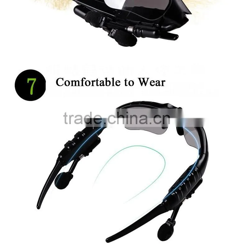 Bluetooth Sunglasses Headphones Sport Polarized Glasses Headset with Mp3 Player for Android IOS