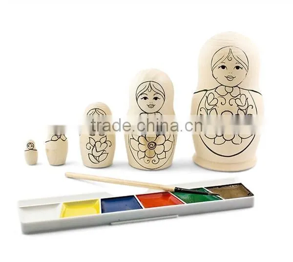 Custom wooden unpainted nesting doll