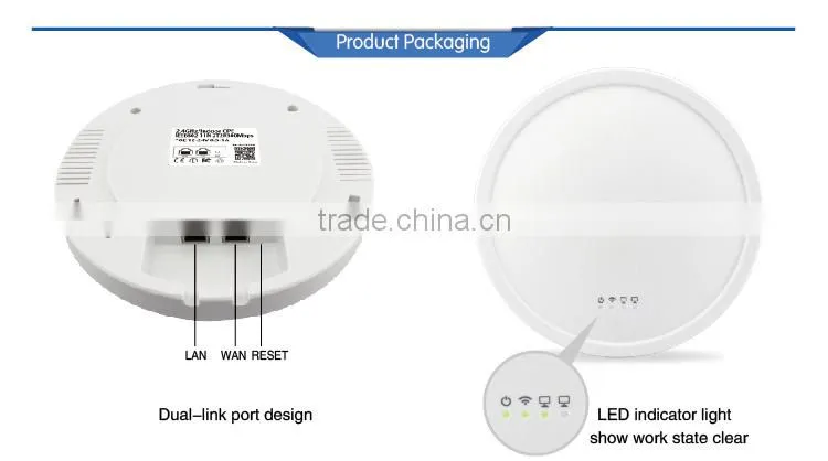 High Power 300Mbps Ceiling AP WiFi Router Wireless Access Point Router Ceiling Mount PoE and VLAN