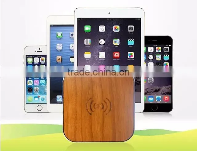 100% eco-friendly and high quality wooden wireless charger wood qi wireless charger pad