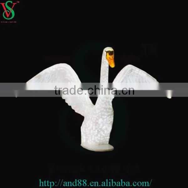 Animal led decorative motif 3d led swan light for garden ornaments