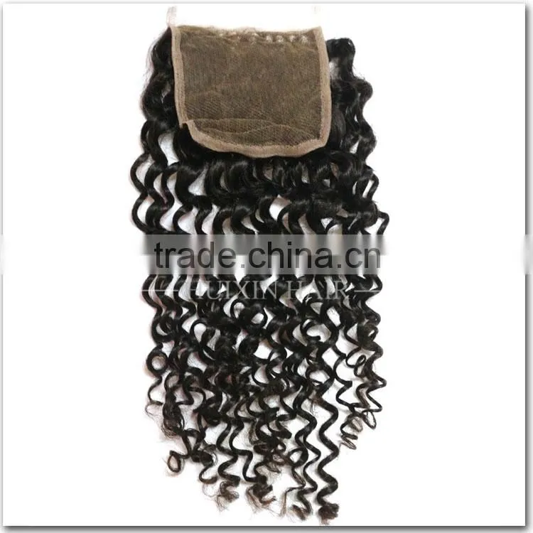 Free parting deep curly hai r4x4 lace closure