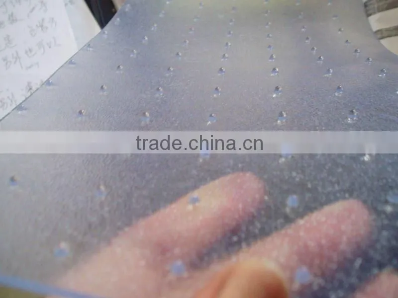 Smooth Clear Studded Chair Mat For Thick Carpet , Office Floor Protection Mats