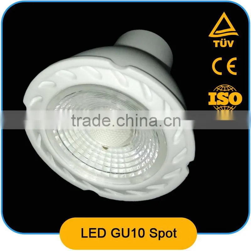 2015 new COB led spot light gu10 5W 7W,IC driver,CE ROHS,ERP,AL+PBT,80LM/W,led spot light ,gu10 led,led spot