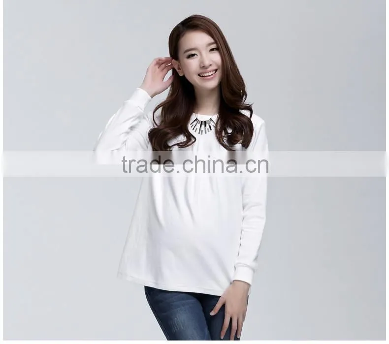 Autumn & Winter Long-sleeve Maternity T-shirt Loose Plus Size