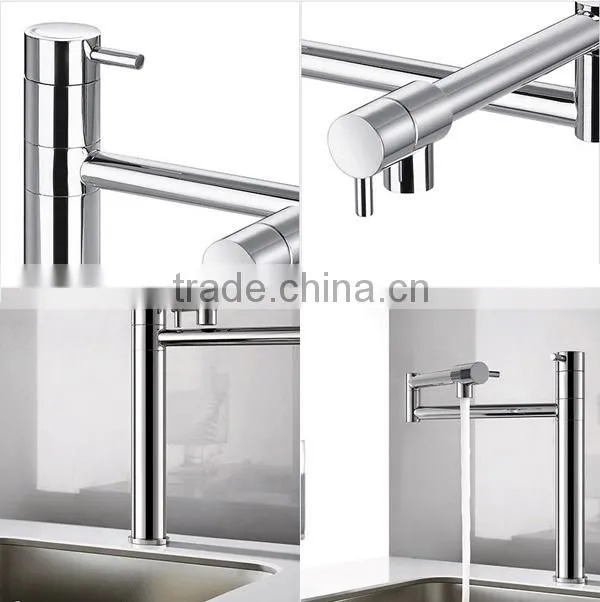 luxury stainless steel brushed water tap, kitchen sink water faucet, new design widespread tap mixer