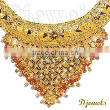 Gold Kundan Necklaces, Kundan Diamond Necklaces, Kundan Jewelry
