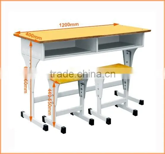 Classic Simple Style School Furniture Height Adjustable Metal Desk and Chair for Students