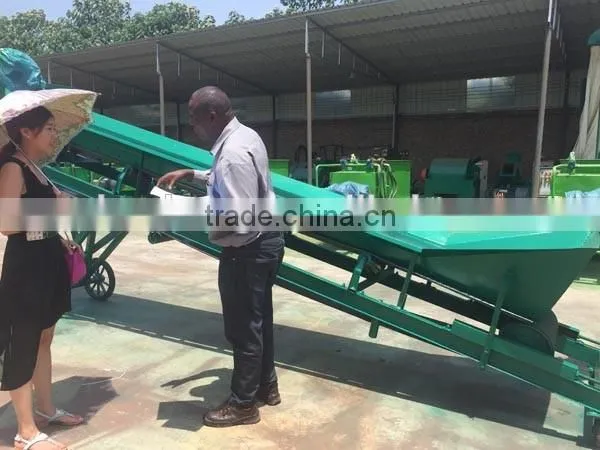 mobile bulk inclined flat belt conveyor with hopper