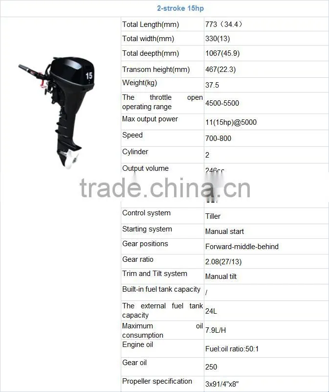 2 Stroke 9.8 hp Outboard Engine for Inflatable Boat