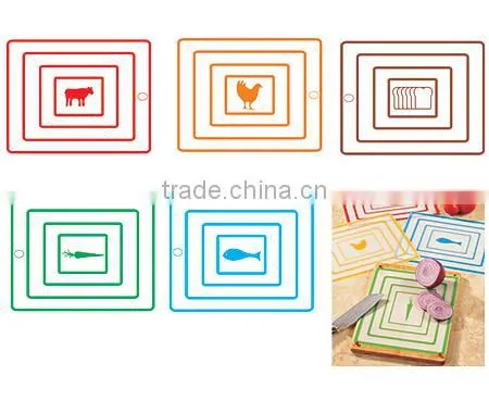 4pcs in1 set Printed Flexible Plastic Chopping Mats