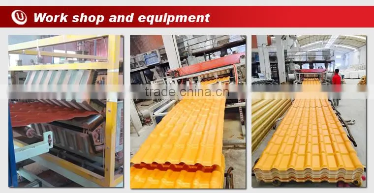 Lasting color plastic spanish style synthetic resin roof tile