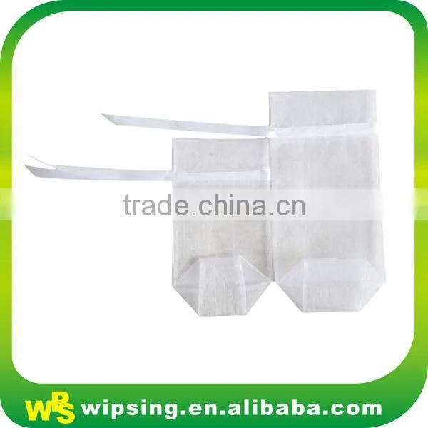 White Organza Pouch with Printed Ribbon Drawstring
