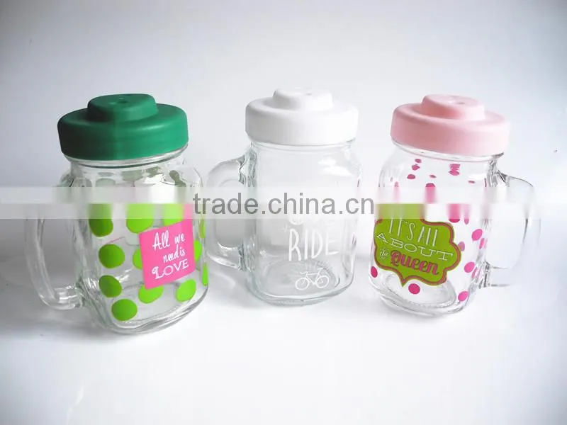glass mason stash canning mug with pig unique lid