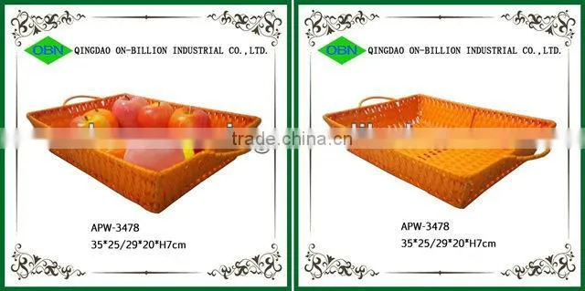 Hot sell colorful woven paper tray woven paper fruit basket peach basket