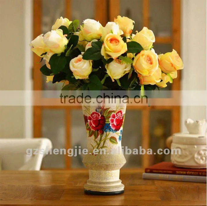 SJ20170029 white real touch silk flower rose bud