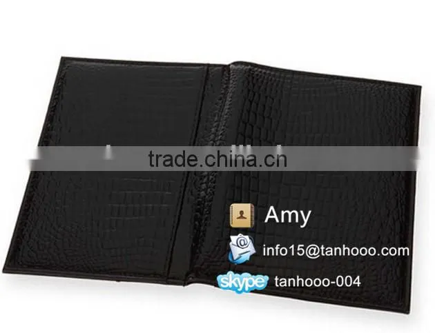 black pu leather passport holder on sale