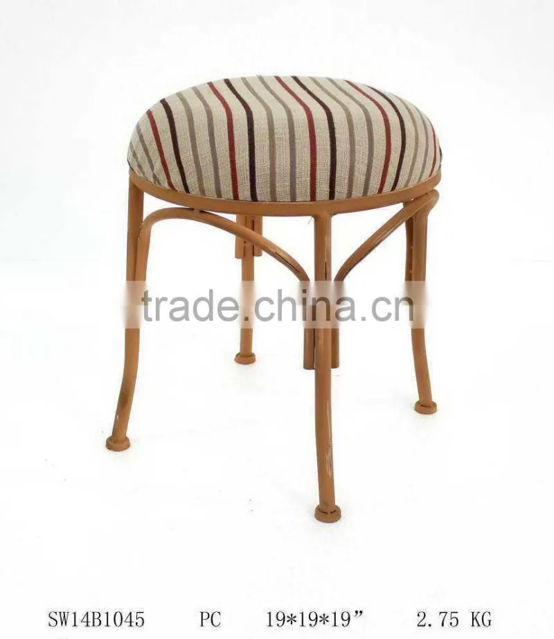 metal chair with linen cushion