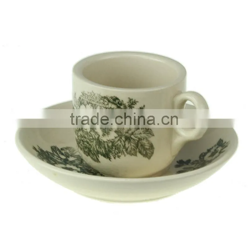 180ml cheap ceramic clasic flower coffee cup and saucer