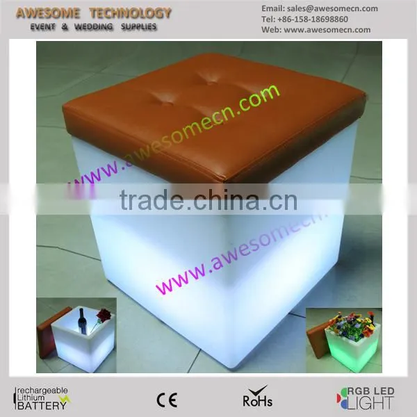 40cm illuminated modern LED Plastic open cube with pad (cb470)