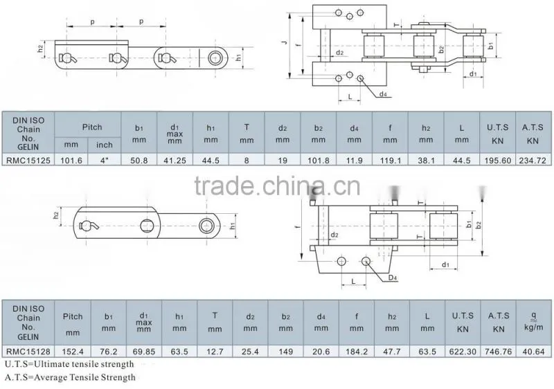 RMC15491 China factory stone paving machine conveyor chain for paver