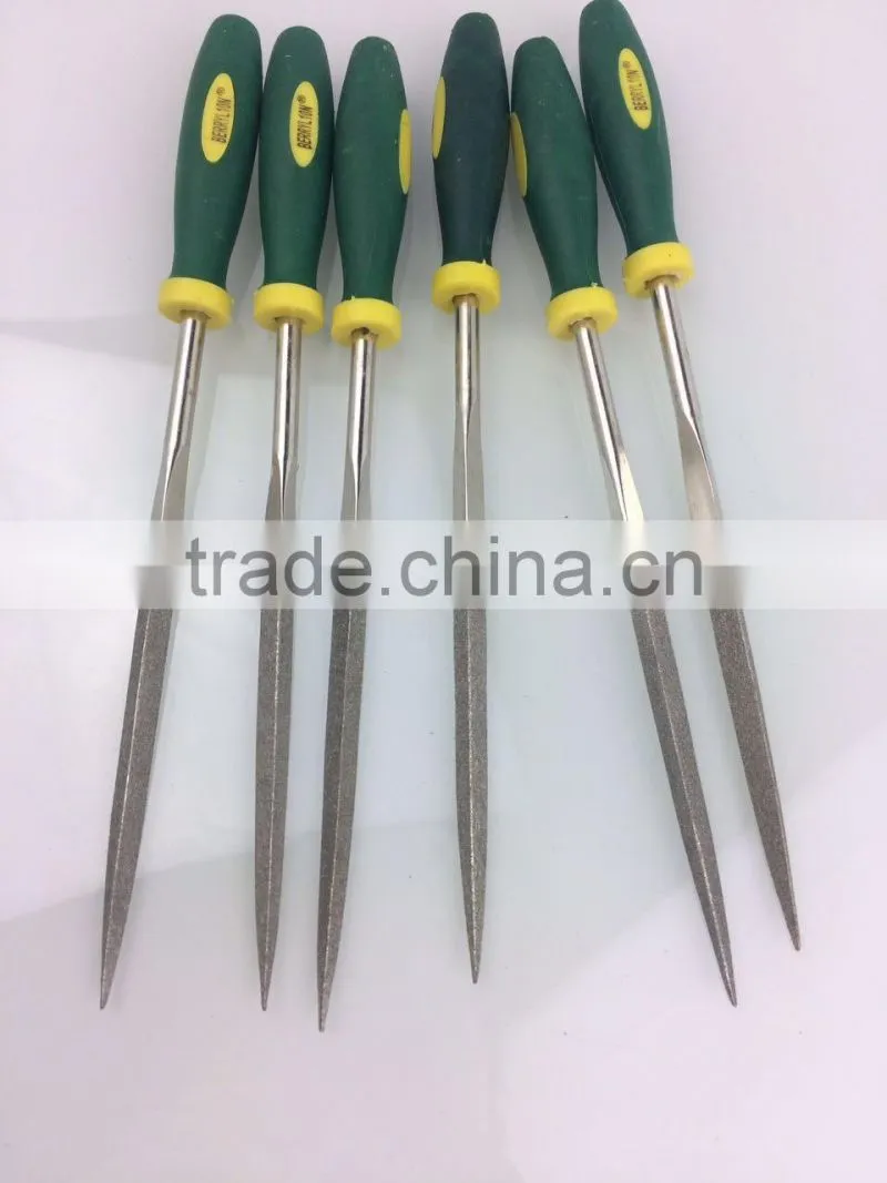 BERRYLION 5*180mm 7pcs professtional triangle steel files set with blister packing