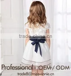 new design girls uniform white chiffon dress baby girl nice lace dress