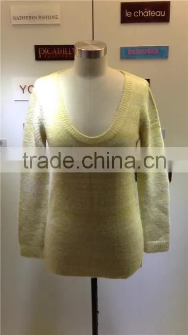2015 fashion lady knitted dress with long sleeve