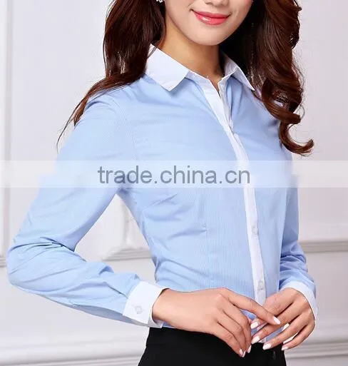 Office lady dress shirts bank hotel work uniform shirts blouse